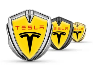 Tesla Emblem Silicon Badge Minimal Style Universal Fit